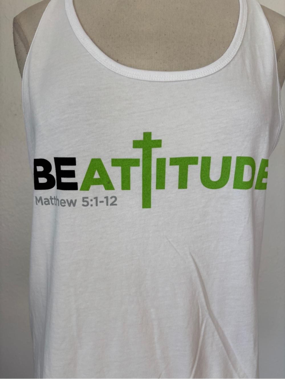 Religious White Work Out Muscle Tank - Picture 2 of 6